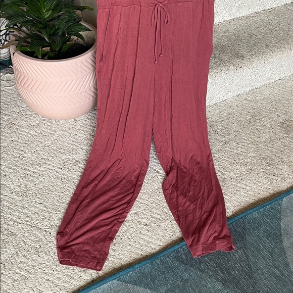 Michael Stars Cozy Jersey Knit Jumpsuit in Deep Burgundy - Picture 4 of 10